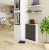 AKORD Klasszikus Billenő Cipősszekrény Laminált Fehér-Szürke 60cm