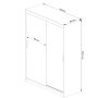 AKORD CLP MONO Tolóajtós Szekrény Laminált Fehér-Szürke 150cm