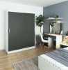 AKORD CLP MONO Tolóajtós Szekrény Laminált Fehér-Szürke 150cm