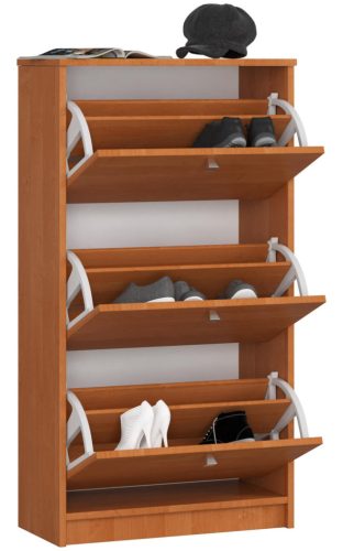 AKORD Klasszikus 3-Ajtós Cipősszekrény Égerfa 60 cm