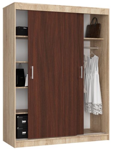 AKORD CLP MONO Tolóajtós szekrény sonoma tölgy/wenge 150 cm
