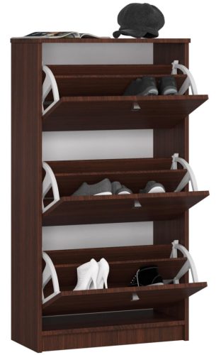 AKORD Klasszikus Cipősszekrény 3-Ajtós Laminált Wenge