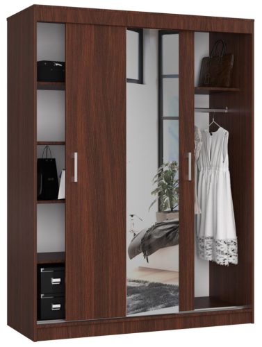 AKORD CLP Tolóajtós Szekrény Tükörrel Wenge 150cm