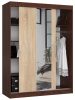 AKORD CLP Tolóajtós Szekrény Wenge Sonoma Tükörrel 150cm