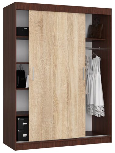 AKORD CLP MONO Tolóajtós szekrény wenge/sonoma tölgy 150 cm