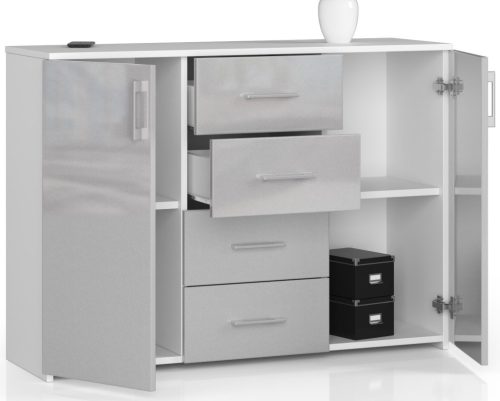 AKORD K45 Modern Komód Metál Magasfényű