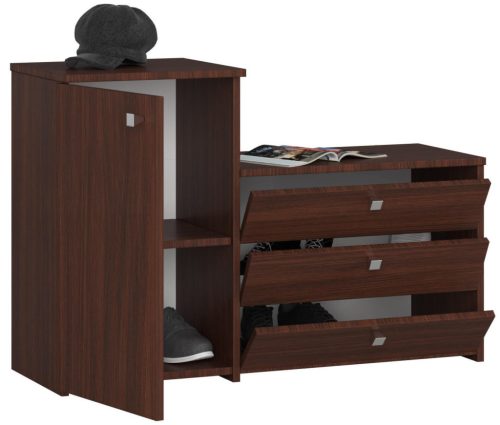 AKORD Klasszikus S16 Cipősszekrény Komóddal Laminált Wenge