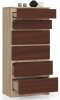 AKORD CLP 6-Fiókos Komód Sonoma Tölgy/Wenge Laminált OP0PK-6DABVEN001