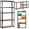 Fancy Garden Garázs Fém Polcrendszer Acél/MDF Fekete 175kg Teherbírás REGMET9030180CZA