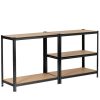 Fancy Garden Garázs Fém Polcrendszer Acél/MDF Fekete 175kg Teherbírás REGMET9030180CZA