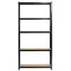 Fancy Garden Garázs Fém Polcrendszer Acél/MDF Fekete 175kg Teherbírás REGMET9030180CZA