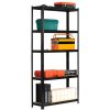 Fancy Garden Garázs Fém Polcrendszer Acél/MDF Fekete 175kg Teherbírás REGMET9030180CZA