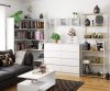AKORD Loft 700 Fém Polcos Állvány Fehér/Artisan Tölgy