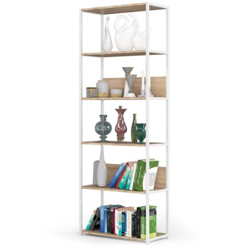 AKORD Loft 700 Fém Polcos Állvány Sonoma Tölgy/Fehér