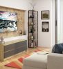 AKORD Loft Artisan Tölgy Polcos Állvány Fekete Fém Vázzal 6 Polccal REGMETCZARARTCL500