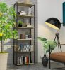 AKORD Loft Artisan Tölgy Polcos Állvány Fekete Fém Vázzal