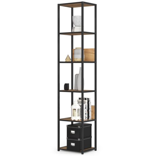 AKORD Loft 400 Fém Polcos Állvány Fekete/Tölgy Craft