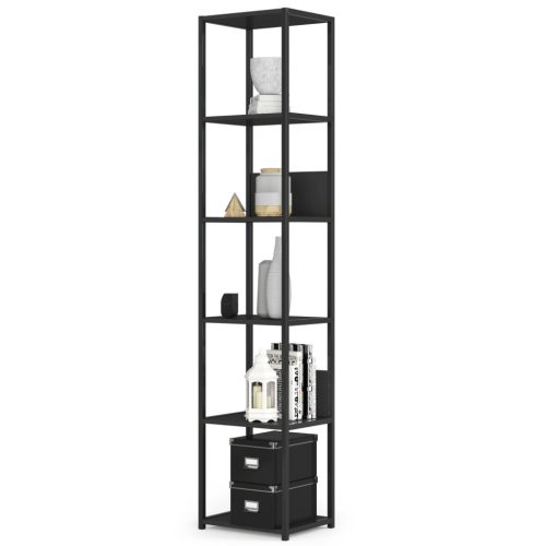 AKORD Loft Fém Polcos Állvány Fekete 6-szintes