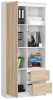 AKORD CLP R11 Irodai Könyvespolc Fehér-Sonoma Tölgy 80 cm Laminált