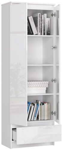 AKORD CLP Irodai Szekrény Magasfényű Fehér 60cm