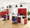 AKORD CLP Irodai Szekrény 80 MDF Fehér-Piros Magasfényű