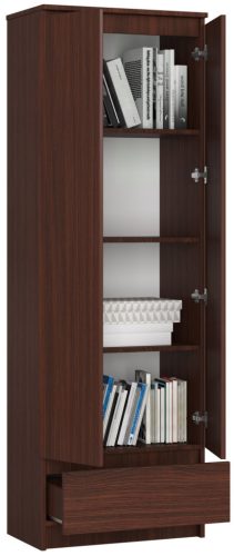 AKORD CLP Zárt Irodai Szekrény Wenge Laminált 2 Ajtós 1 Fiókos