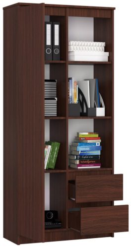 AKORD CLP R11 Irodai Könyvespolc Wenge Laminált 2 Fiókos