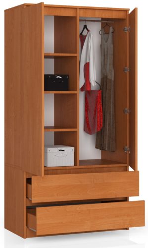 AKORD CLP Kétajtós Ruhásszekrény Éger Laminált 90cm