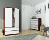 AKORD Modern 90 Kétajtós Ruhásszekrény Wenge-Fehér Laminált Fiókokkal