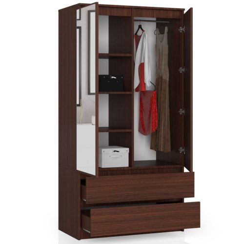 AKORD CLP S90 Tükrös Ruhásszekrény Wenge