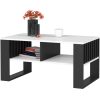 AKORD Rockford Modern Dohányzóasztal Laminált Fehér-Fekete