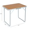 Fancy Garden ARES Összecsukható Kempingasztal Alumínium/MDF Fa Mintázatú