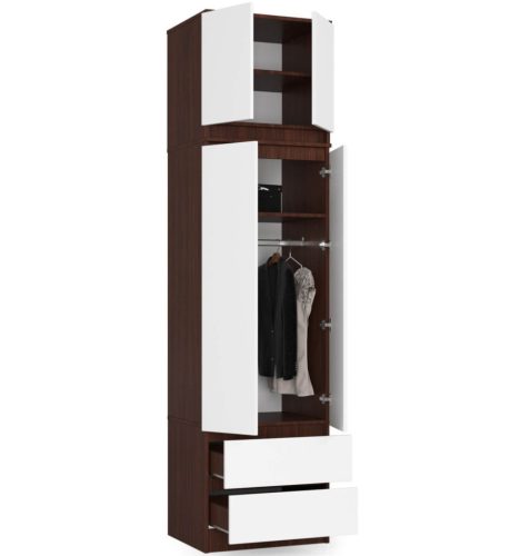 AKORD STAR Hálószobai Rátétszekrény Laminált Wenge-Fehér 60cm