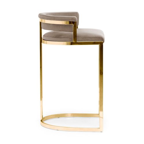 Vegas Luxus Bárszék 60cm Bézs Kárpit Arany Váz