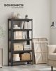 SONGMICS Ipari Polcrendszer Rusztikus MDF Polcokkal Fekete-Barna 150 cm