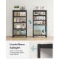 SONGMICS Ipari Polcrendszer Rusztikus MDF Polcokkal Fekete-Barna 150 cm