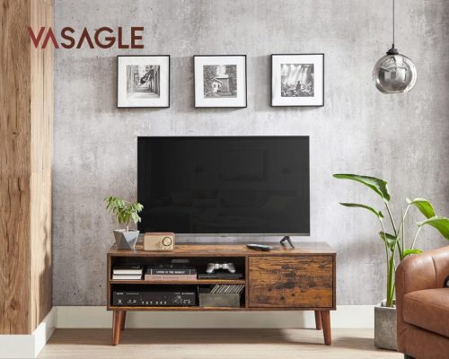 VASAGLE Retro TV Szekrény 55 colos TV-hez Rusztikus Barna