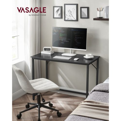 VASAGLE Kompakt Íróasztal Ipari Stílusú Fekete Számítógépasztal