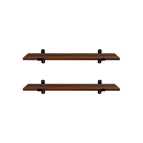 SONGMICS Retro Fali Polc Szett Barna-Fekete MDF 60 cm