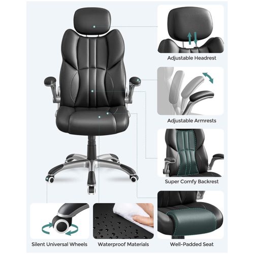SONGMICS Racing Gamer Szék Fekete Ergonomikus Irodai Szék