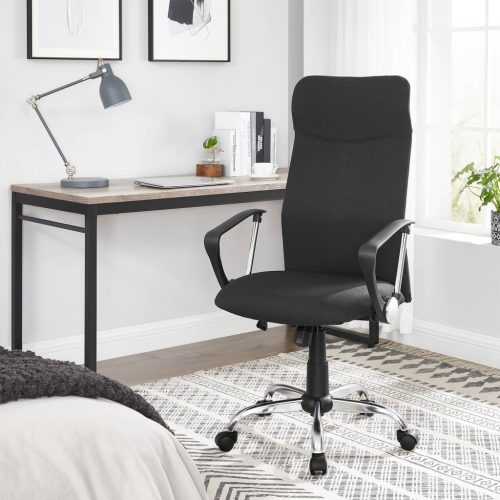 SONGMICS Ergonomikus Irodai Szék Párnázott Szövet Fekete