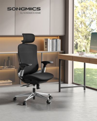 SONGMICS Premium Ergonomikus Irodai Szék Állítható Háttámlával Fekete