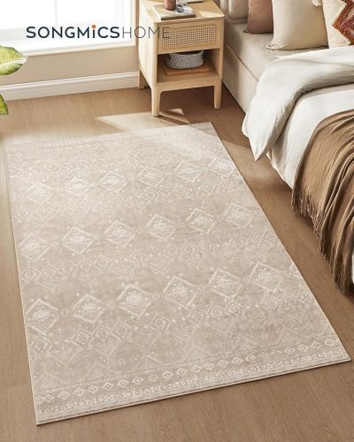 SONGMICS HOME Boho Stílusú Cappuccino Bézs Szőnyeg Csúszásgátló Réteggel