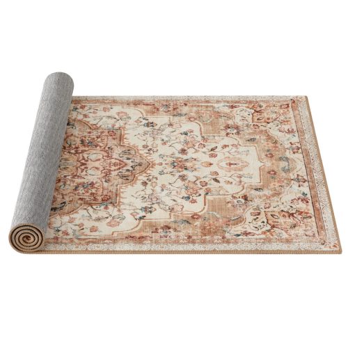 SONGMICS HOME Vintage Stílusú Cappuccino Bézs Szőnyeg Csúszásmentes Felülettel