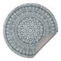 SONGMICS HOME Boho Kerek Szőnyeg Antracitszürke Mandala Mintázattal
