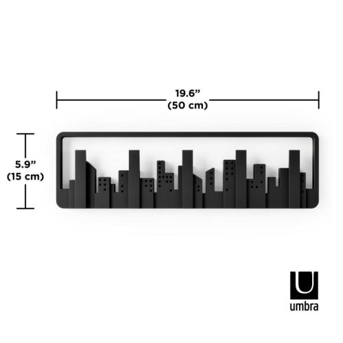 Umbra Skyline Városi Sziluett Fekete Fali Fogas