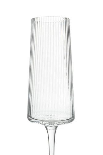 KARE Riffle Pezsgőspohár Üveg Átlátszó Bordázott 215ml