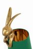 KARE Design Rabbit Asztali Lámpa Arany Zöld Vászon Ernyővel 68cm