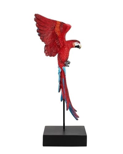 KARE Design Kiterjesztett Szárnyú Papagáj Dekoráció 52x61 cm Piros-Kék