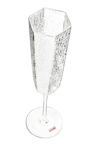 KARE Cascata Kézműves Pezsgőspohár Átlátszó Texturált Üveg 250ml